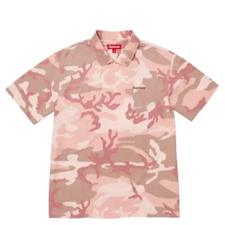 [BUNJANG] Supreme Washed Camo Logo Polo Shirt Pink Camo Size S / 슈프림 워시드 카모 폴로 핑크 카모 s 사이즈
