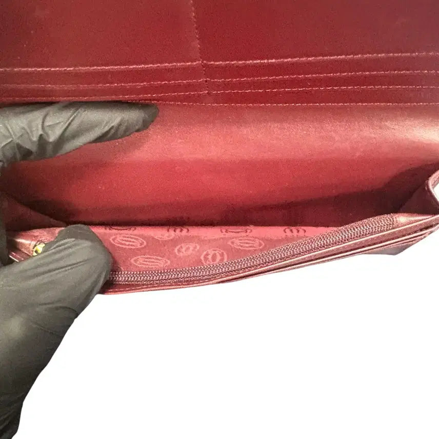[BUNJANG] Cartier Flap Long Wallet Burgundy / [OS] 까르띠에 플랩 장지갑