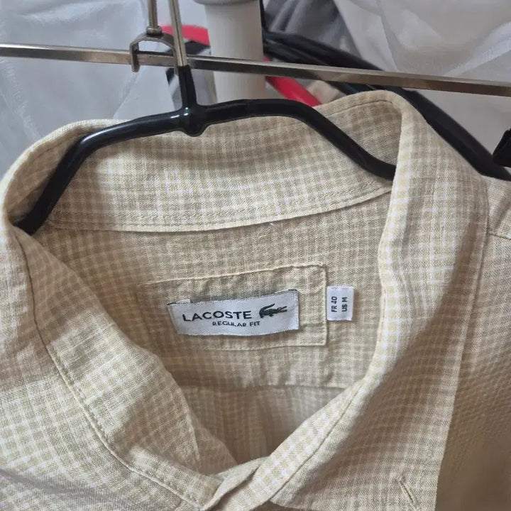 [BUNJANG] Lacoste Linen Check Shirt (M) / 라코스테 린넨 셔츠(M)