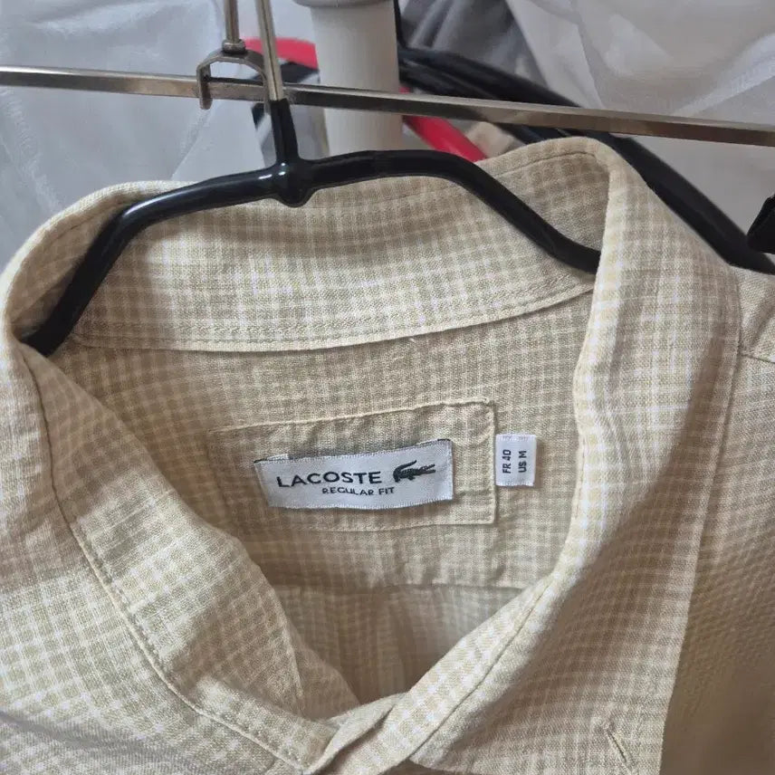 [BUNJANG] Lacoste Linen Check Shirt (M) / 라코스테 린넨 셔츠(M)