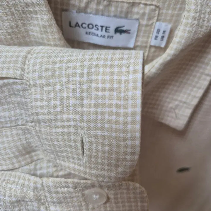 [BUNJANG] Lacoste Linen Check Shirt (M) / 라코스테 린넨 셔츠(M)