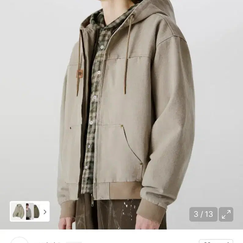 [BUNJANG] Trillion Work Canvas Hooded Jacket / 트릴리온 워크 후드집업