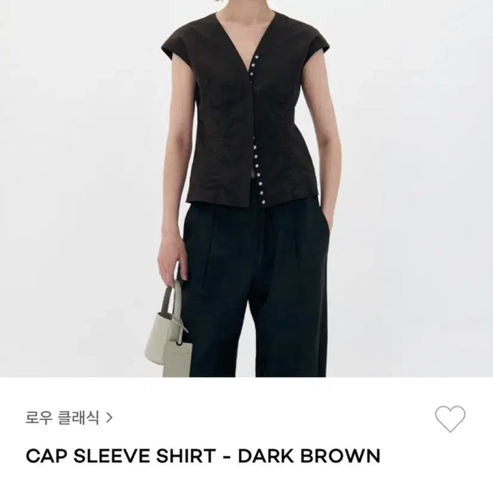 [BUNJANG] 로우클래식 캡소매 셔츠 다크브라운 스몰 cap sleeve shrit / 로우클래식 캡소매 셔츠 다크브라운 스몰 cap sleeve shrit