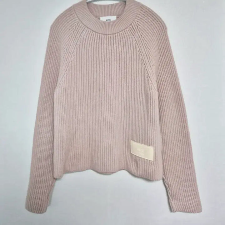 [BUNJANG] AMI Logo Patch Wool Blend Knit Sweater (Women) S / (정품) 아미 로고 패치 울 블렌드 여성 니트 S
