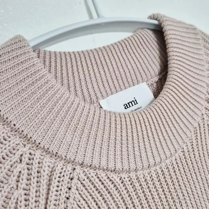 [BUNJANG] AMI Logo Patch Wool Blend Knit Sweater (Women) S / (정품) 아미 로고 패치 울 블렌드 여성 니트 S
