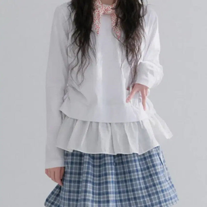 [BUNJANG] Tilde Seoul Layered Lace Long Sleeve T-shirt / 교신 ㄱㄴ) 틸데서울 레이어드 레이스 긴팔티 에이블리