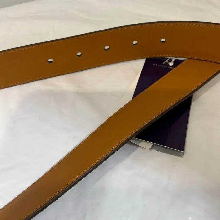 [BUNJANG] Polo Ralph Lauren Gold Buckle Suede Belt / (새제품) 폴로 랄프로렌 금장 스웨이드 벨트 브라운