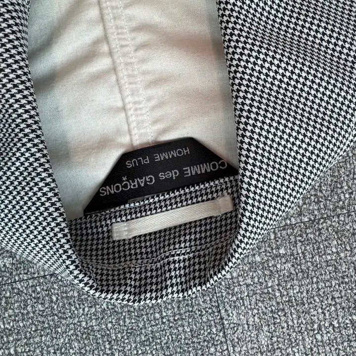 [BUNJANG] Comme Des Garcons Homme Plus Houndstooth Check Rider Jacket / 꼼데가르송 옴므 플러스 하운드투스 사선 체크 라이더자켓 S
