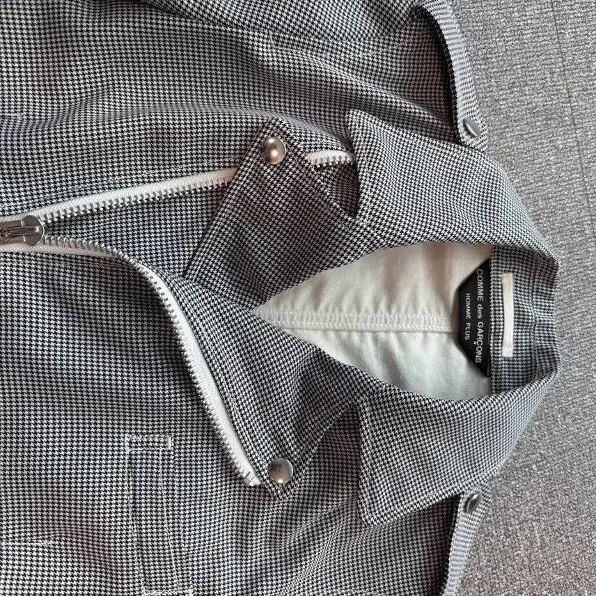 [BUNJANG] Comme Des Garcons Homme Plus Houndstooth Check Rider Jacket / 꼼데가르송 옴므 플러스 하운드투스 사선 체크 라이더자켓 S