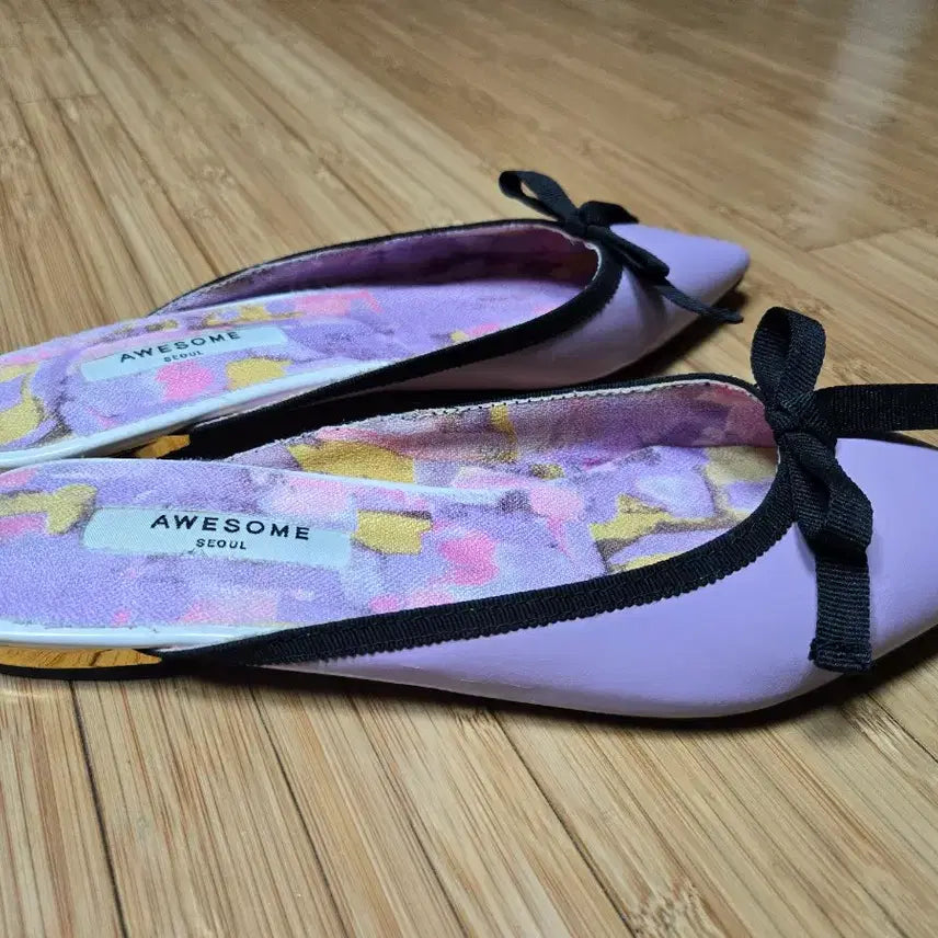 [SOLD OUT] AWESOME SEOUL 라벤더 리본 플랫슈즈 245mm
