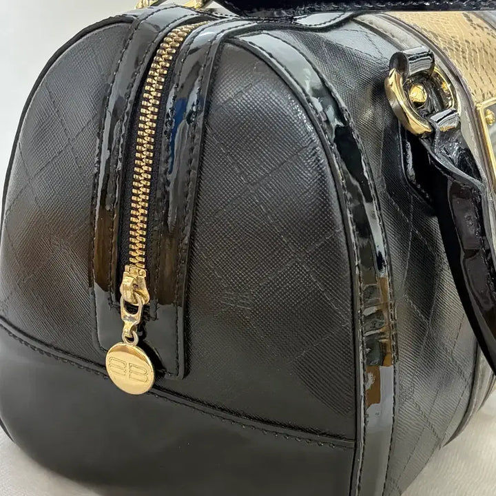 [BUNJANG] Balenciaga BB Logo Snake Embossed Leather Boston Bag / 금강 발렌시아가 BB 로고 뱀피 배색 보스턴백