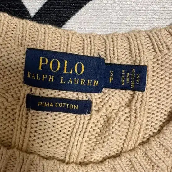 [BUNJANG] Polo Ralph Lauren Cable Knit Sweater Beige Size S / 폴로 랄프로렌 케이블 니트 베이지
