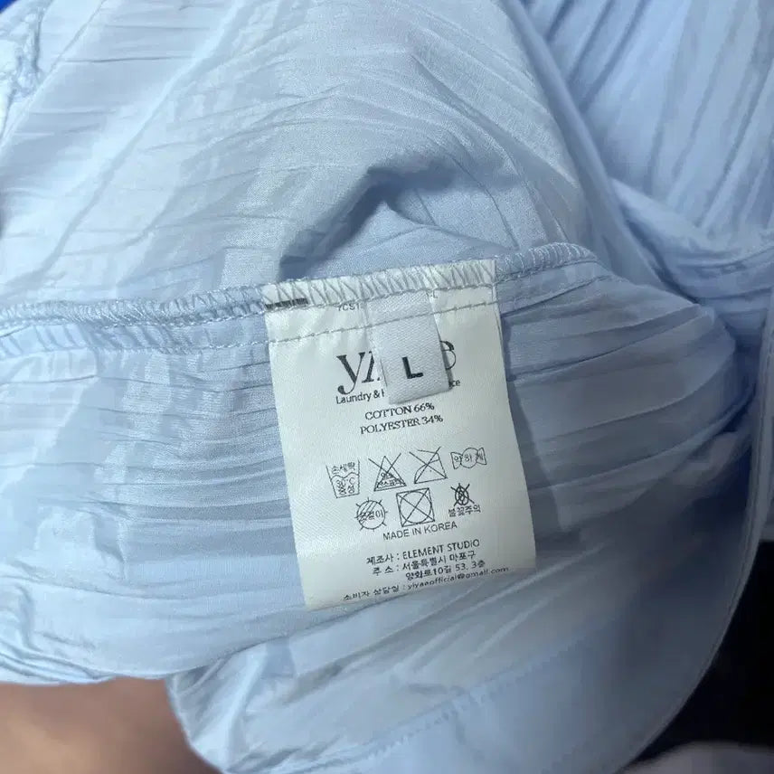 [BUNJANG] yiyae Crinkled Cut Off Wire Shirt Light Blue / [새상품,L] 26ss yiyae 이예 와이어 셔츠 라이트블루
