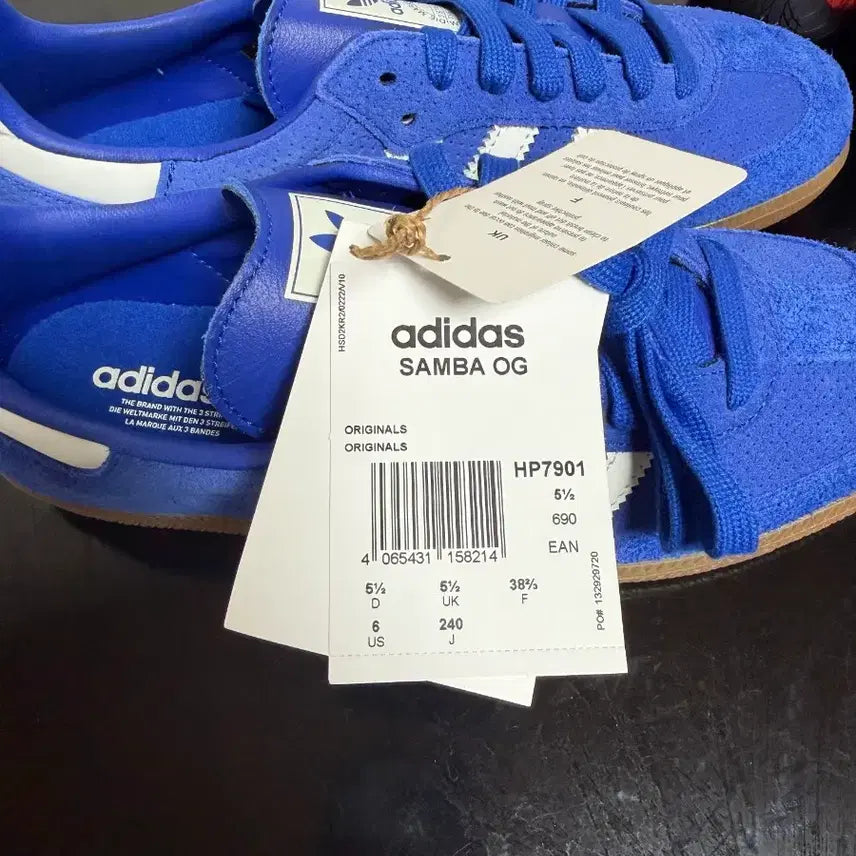 [BUNJANG] Adidas Samba OG Royal Blue Shoes (240mm) / 아디다스 삼바 OG 로얄 블루 240사이즈