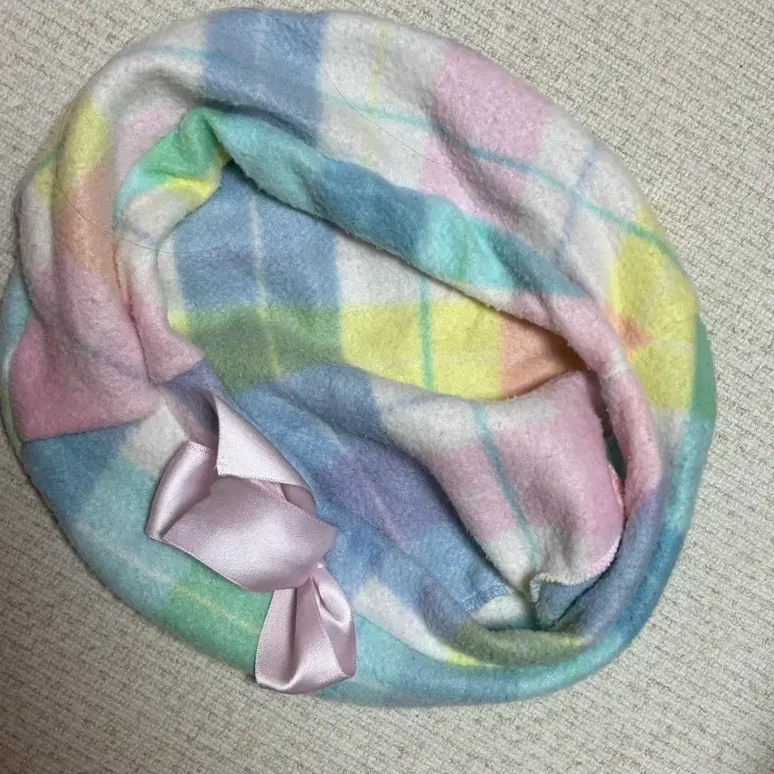 [BUNJANG] Harajuku Tartan Beret Pastel Ribbon Hat / 하라주쿠 나일퍼치 체크타탄 베레모 파스텔 리본모자