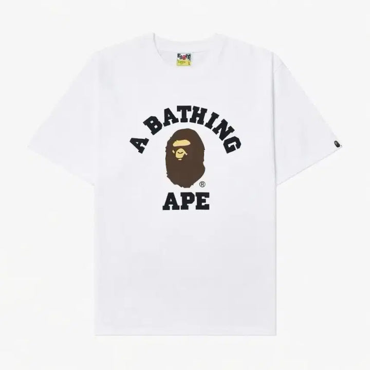 [BUNJANG] BAPE College Short Sleeve T-shirt (Black/White) / 병행정품*베이프 BAE 컬리지 반팔 티셔츠 블랙/화이트 미개봉 새상품