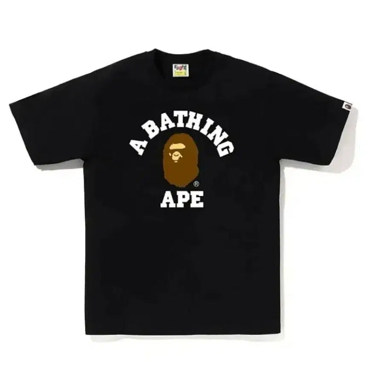 [BUNJANG] BAPE College Short Sleeve T-shirt (Black/White) / 병행정품*베이프 BAE 컬리지 반팔 티셔츠 블랙/화이트 미개봉 새상품