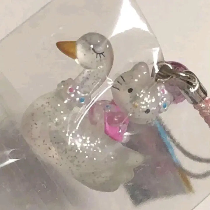 [BUNJANG] Hello Kitty Classic Swan Lake Transparent Retro Strap Bag / 헬로키티 고전 스트랩 백조 호수 투명 레트로