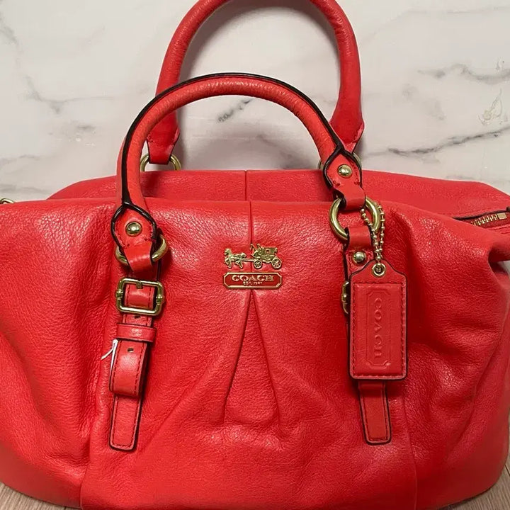 [BUNJANG] COACH Red Leather Tote Bag / COACH 정품 레드 가방(소가죽)