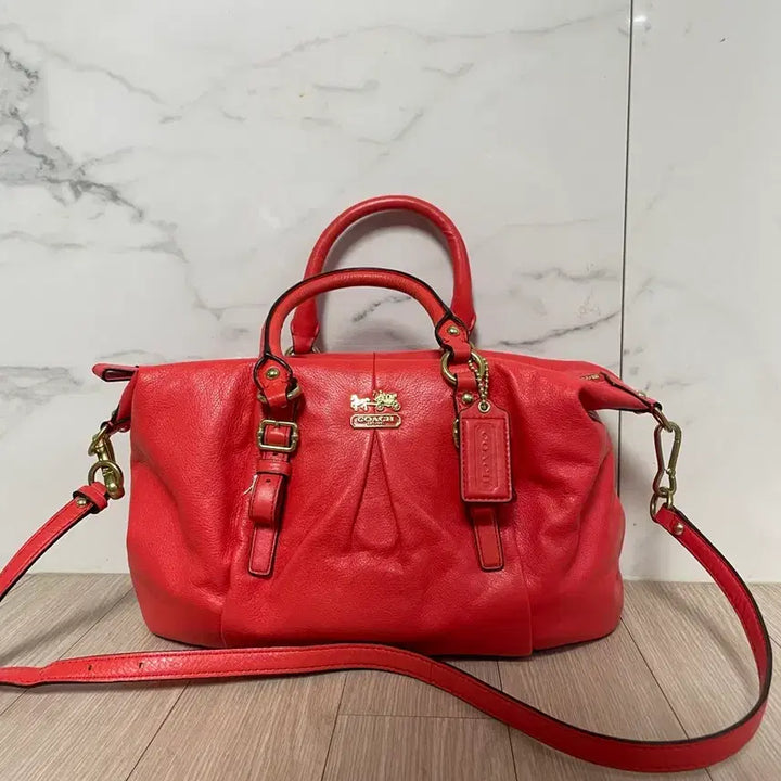 [BUNJANG] COACH Red Leather Tote Bag / COACH 정품 레드 가방(소가죽)