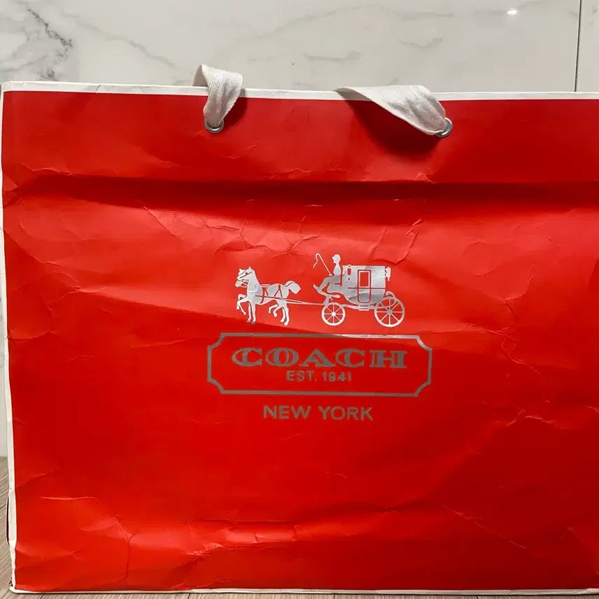 [BUNJANG] COACH Red Leather Tote Bag / COACH 정품 레드 가방(소가죽)