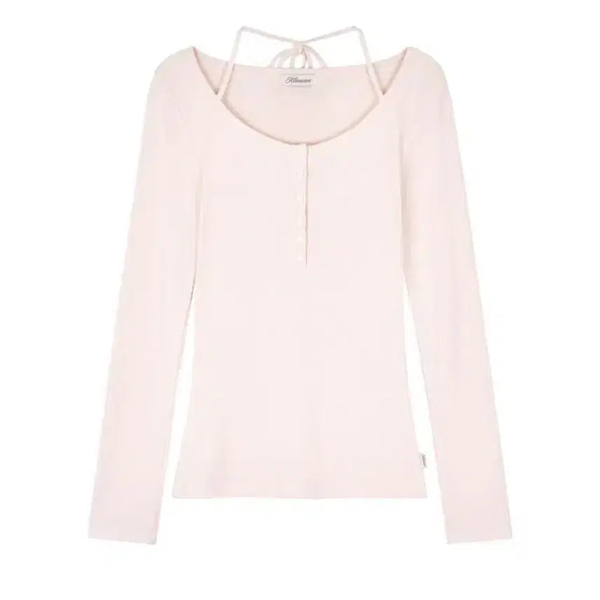 [BUNJANG] Clishare Bella Top Long Sleeve Pink / 클리시어 벨라탑 핑크