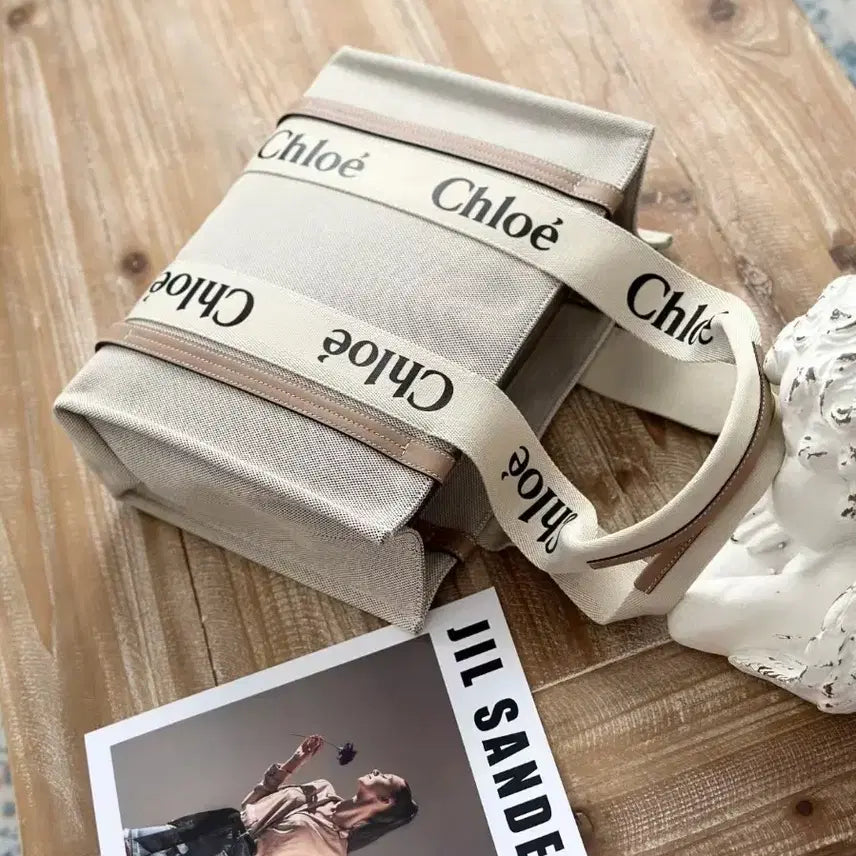 [BUNJANG] Chloé Woody Tote Bag Small Beige / 끌로에 우디 토트백 스몰 베이지