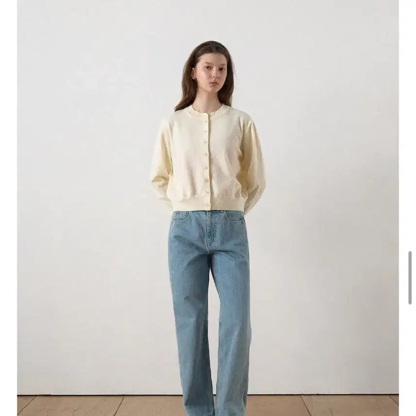 [BUNJANG] HANE Essential Round Cardigan - Ivory / 하네 에센셜 라운드 가디건 m 아이보리