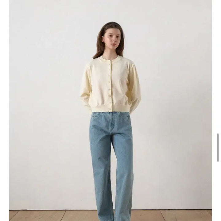 [BUNJANG] HANE Essential Round Cardigan - Ivory / 하네 에센셜 라운드 가디건 m 아이보리