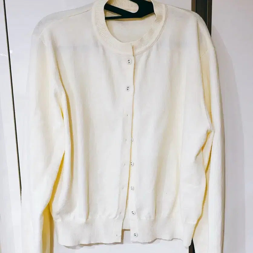 [BUNJANG] HANE Essential Round Cardigan - Ivory / 하네 에센셜 라운드 가디건 m 아이보리
