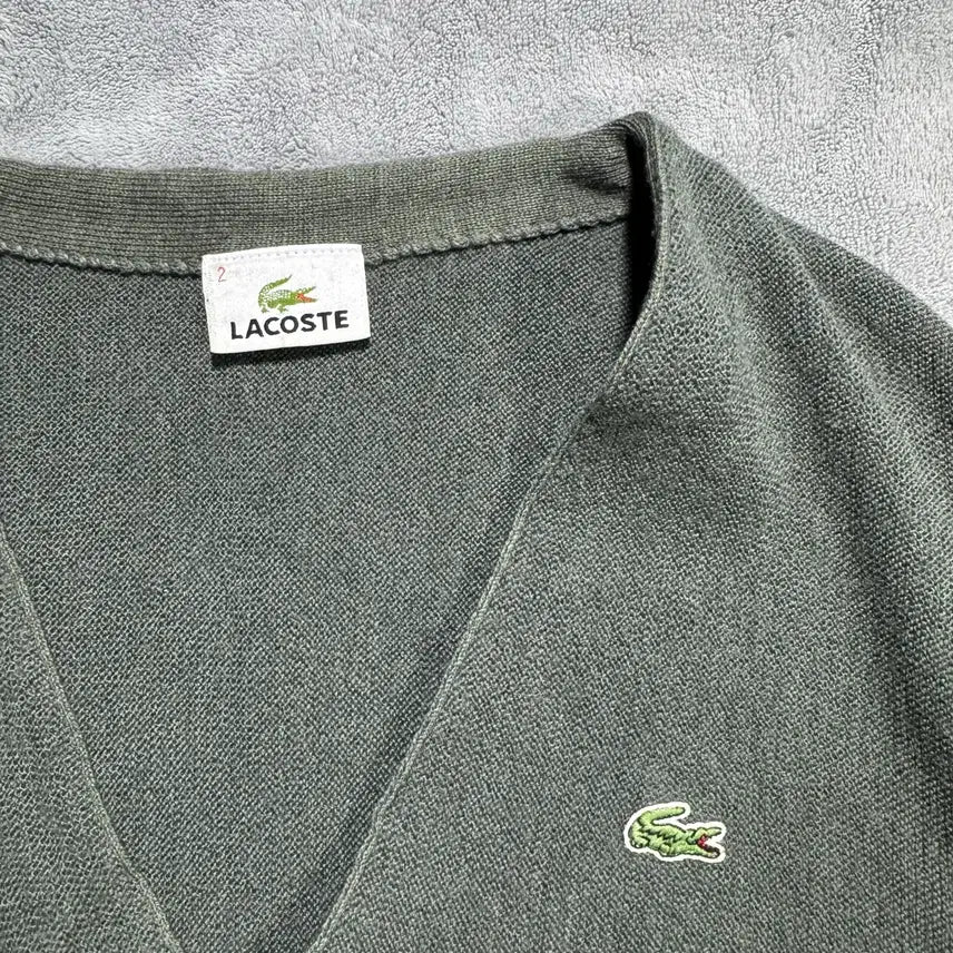[BUNJANG] Lacoste Olive Green Cardigan / 라코스테 올리브 가디건