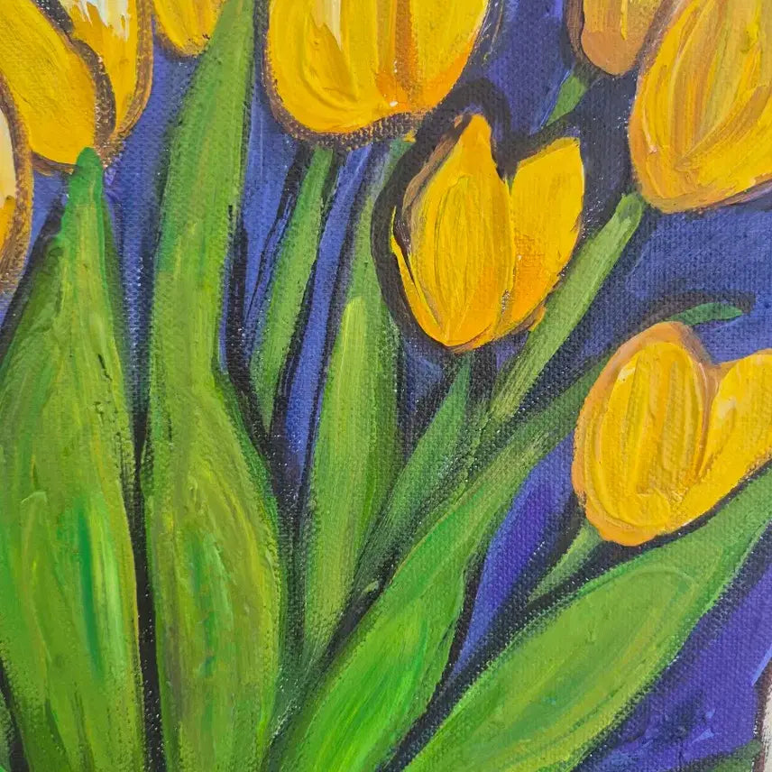 [BUNJANG] Woman with Yellow Tulips Painting / 옐로우 튤립과 여인