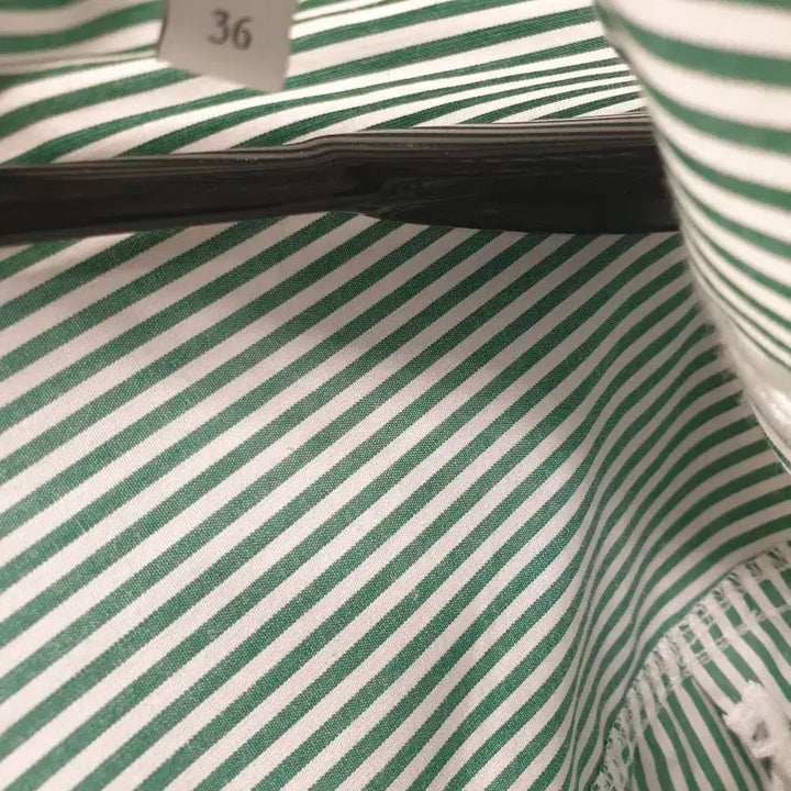 [BUNJANG] Sandro Striped Embroidered Shirt Dress / 55~66)산드로 Sandro  스트라이프 자수 셔츠 원피스 36