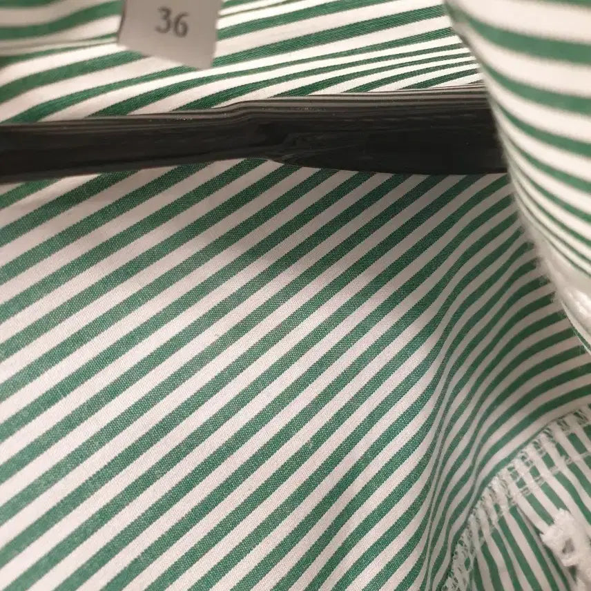 [BUNJANG] Sandro Striped Embroidered Shirt Dress / 55~66)산드로 Sandro  스트라이프 자수 셔츠 원피스 36