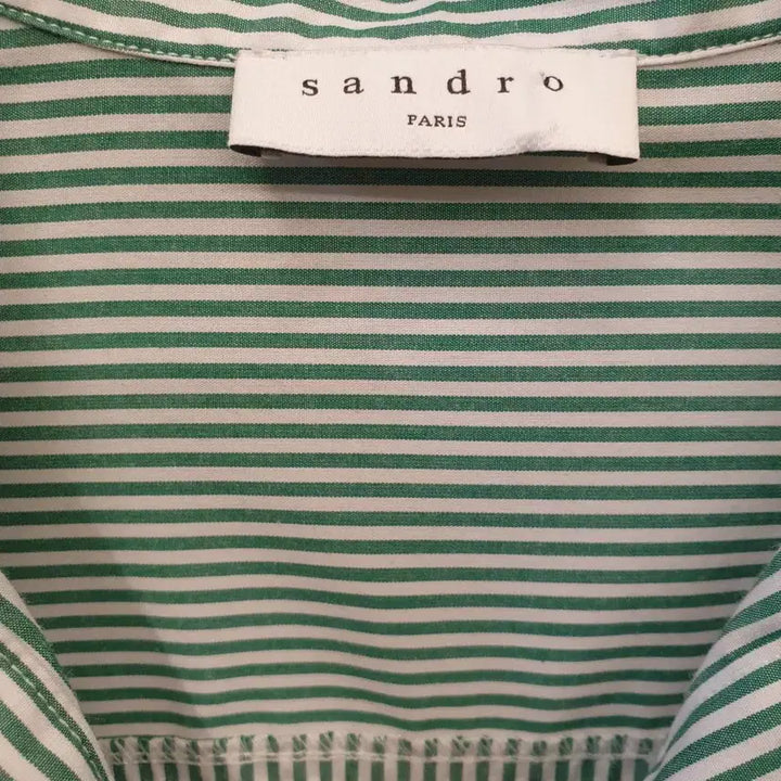 [BUNJANG] Sandro Striped Embroidered Shirt Dress / 55~66)산드로 Sandro  스트라이프 자수 셔츠 원피스 36