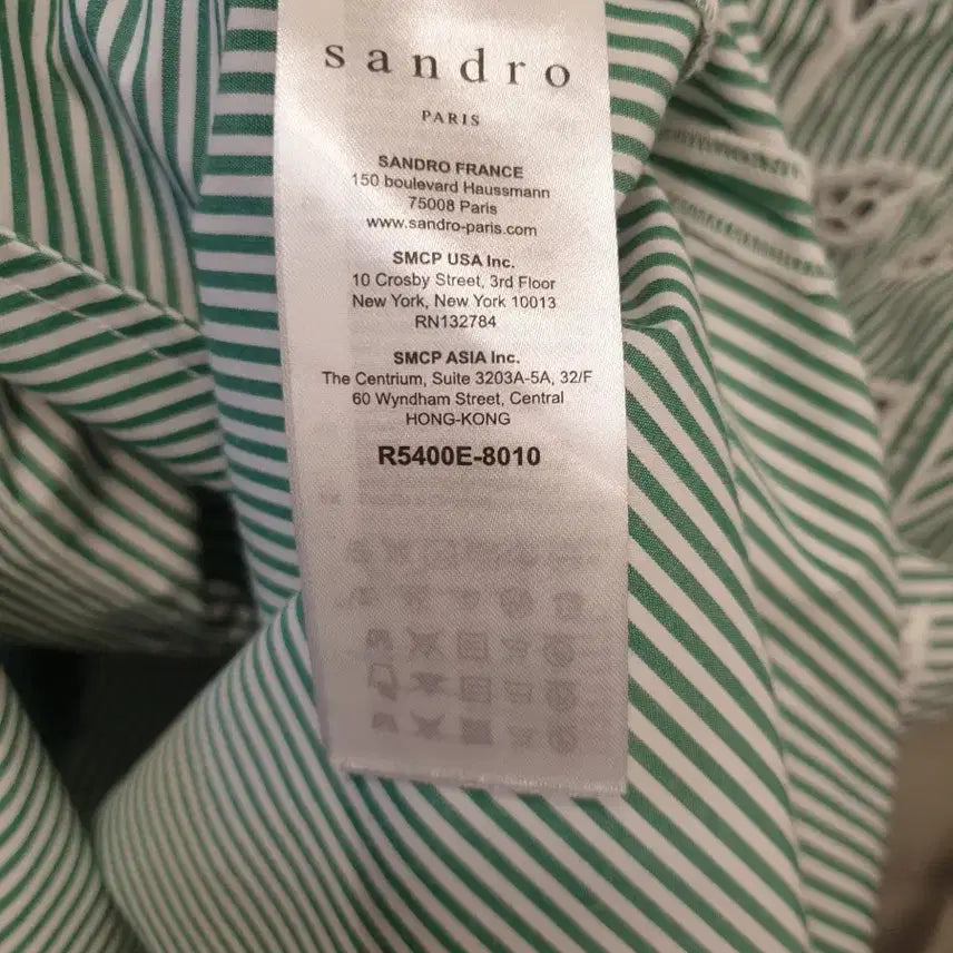 [BUNJANG] Sandro Striped Embroidered Shirt Dress / 55~66)산드로 Sandro  스트라이프 자수 셔츠 원피스 36