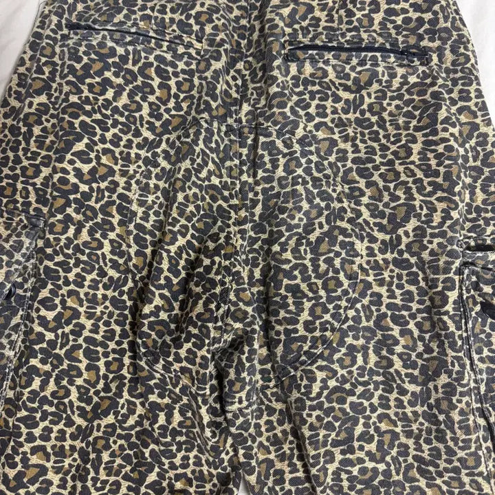 [BUNJANG] SKELLYWEG Wide M65 Cargo Pants Leopard / 스켈리웩 와이드 M65 카고 팬츠 레오파드