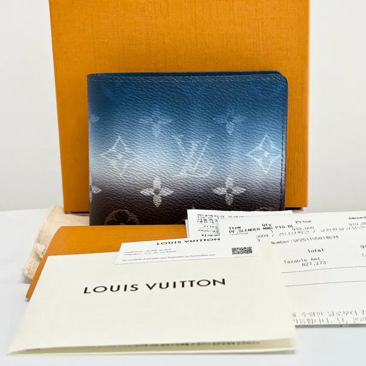 [BUNJANG] Louis Vuitton Slender Wallet Blue Monogram Bifold Wallet / [OS]루이비통 슬렌더 월렛 블루 모노그램 반지갑