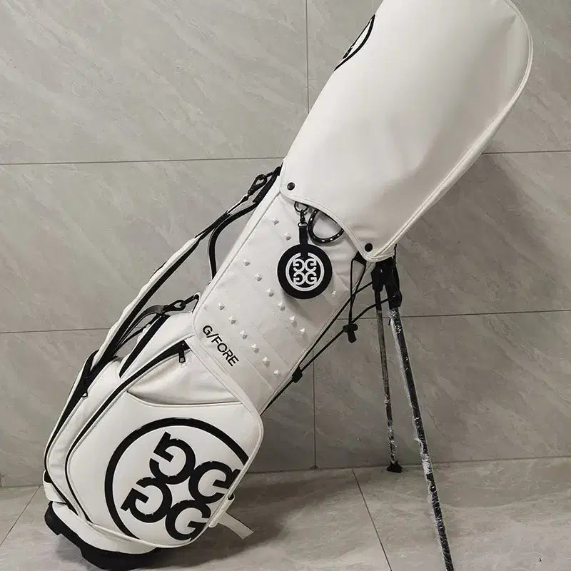 [BUNJANG] Ultra Lightweight Stand Golf Bag - Black with White Logo / 골프백 블랙 로고 초경량 스탠드백 (화이트)