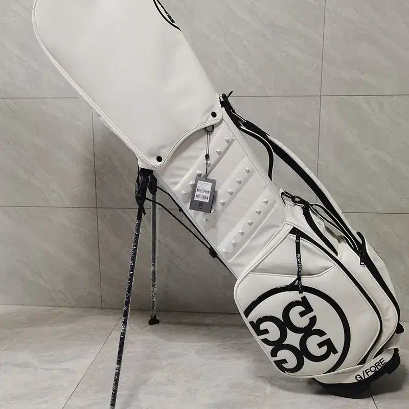 [BUNJANG] Ultra Lightweight Stand Golf Bag - Black with White Logo / 골프백 블랙 로고 초경량 스탠드백 (화이트)