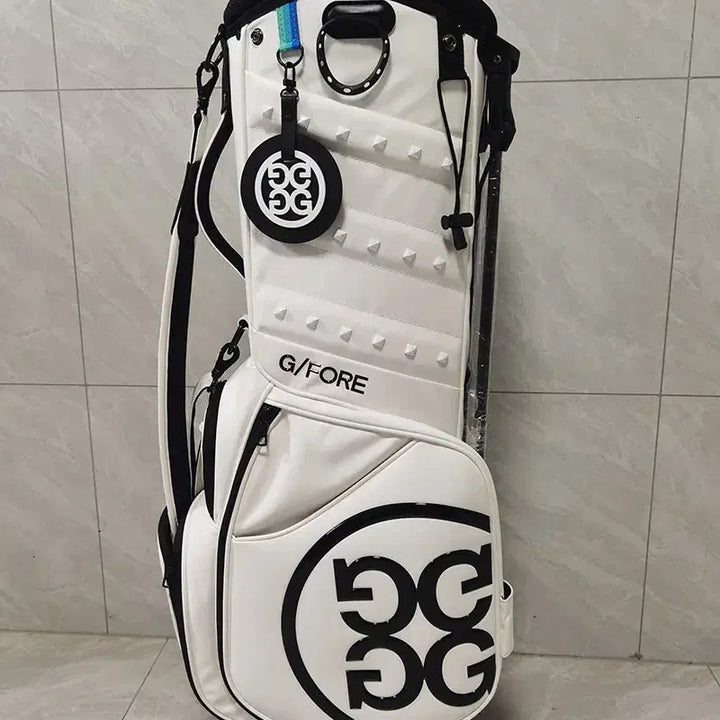 [BUNJANG] Ultra Lightweight Stand Golf Bag - Black with White Logo / 골프백 블랙 로고 초경량 스탠드백 (화이트)