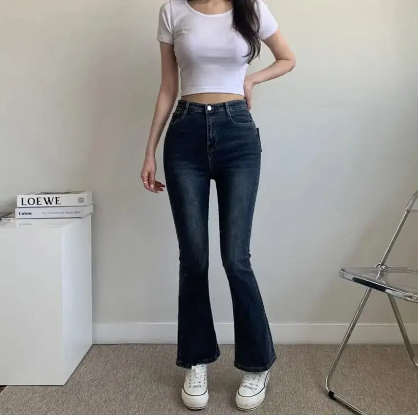[BUNJANG] Ablly Blue Bootcut Jeans / 에이블리 진청 부츠컷