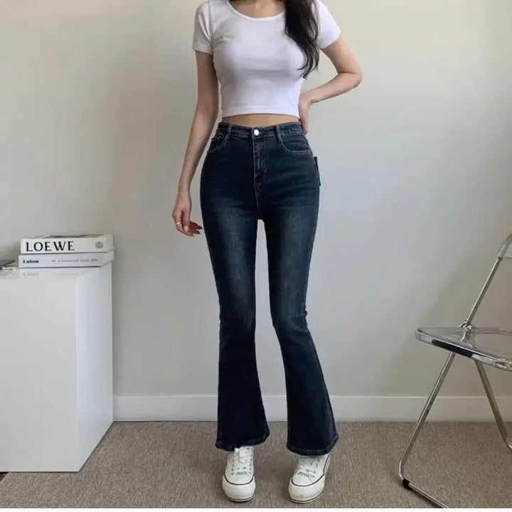 [BUNJANG] Ablly Blue Bootcut Jeans / 에이블리 진청 부츠컷