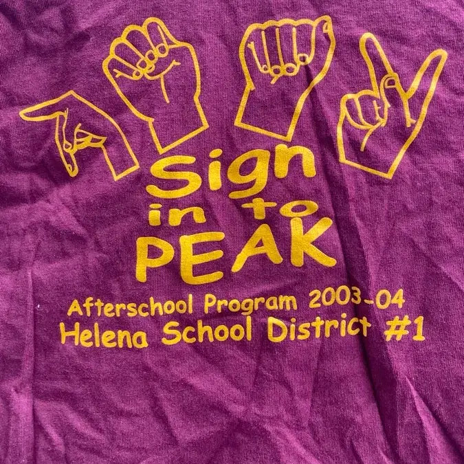 [BUNJANG] 00s Gildan Burgundy Short Sleeve T-Shirt / 00s GILDAN Sign in to Peak 반팔 티셔츠 버건디