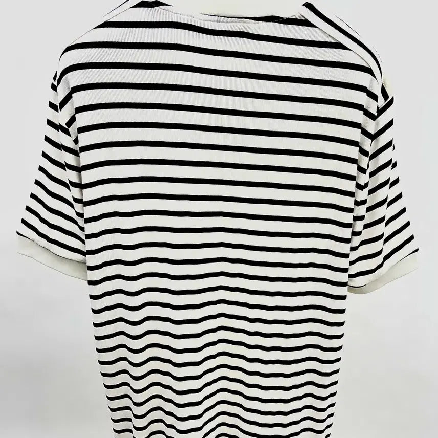 [BUNJANG] System Homme Minimal Stripe Short-Sleeve Knit / 시스템옴므  스트라이프반팔니트