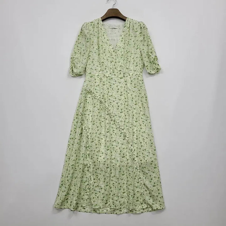[BUNJANG] JJ JIGOTT Floral Long Dress Green Pattern / JJ지고트 플라워 롱 원피스 그린 패턴/85/앨리스/1070