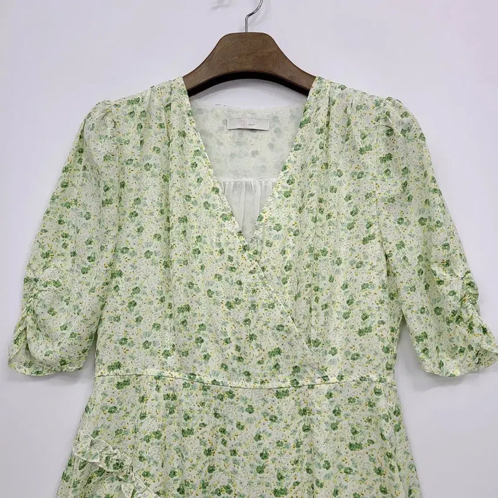 [BUNJANG] JJ JIGOTT Floral Long Dress Green Pattern / JJ지고트 플라워 롱 원피스 그린 패턴/85/앨리스/1070