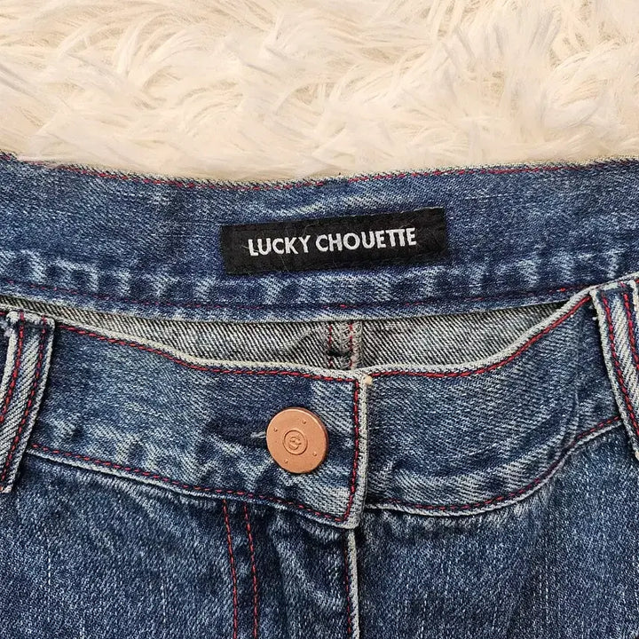 [BUNJANG] Lucky Chouette Denim A-line Mini Skirt / 럭키슈에뜨 데님 A라인 미니스커트 36