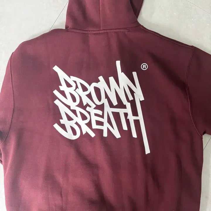 [BUNJANG] Brownbreath Burgundy Hoodie L / 브라운브레스 버건디 후드티 L사이즈