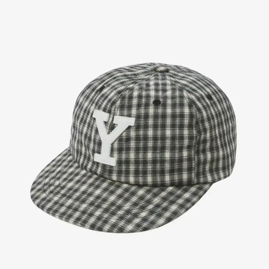 [BUNJANG] Yale Y Logo Check Ball Cap - Black / 예일 Y 로고 체크 볼캡_블랙
